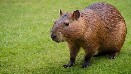 Fototapeta premium capybara in the field