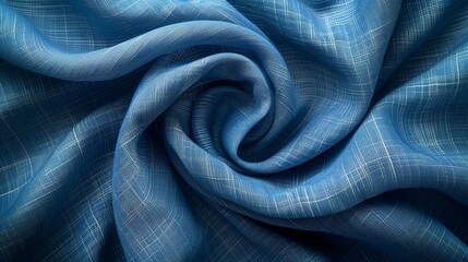 Close-up of textured chambray blue fabric illuminated by soft sunlight, offering a serene backdrop for product photography or fashion campaigns. Abstract Backgrounds Illustration, Minimalism,