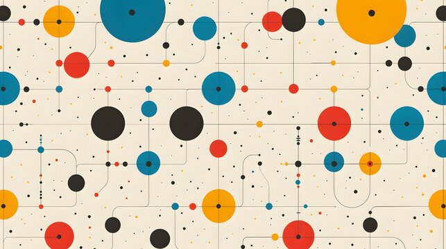 Abstract Geometric Pattern with Interconnected Circles