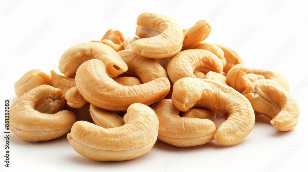 Wall mural pile of cashew nuts isolated on white background