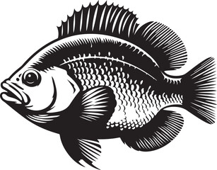 Fototapeta premium Bluegill Fish design silhouette vector art work file