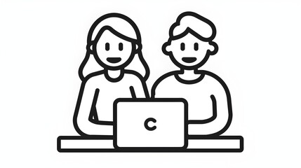 Two Diverse Colleagues Collaborating on Laptop in Modern Office Space