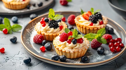 Tartlets with cream and fruits img