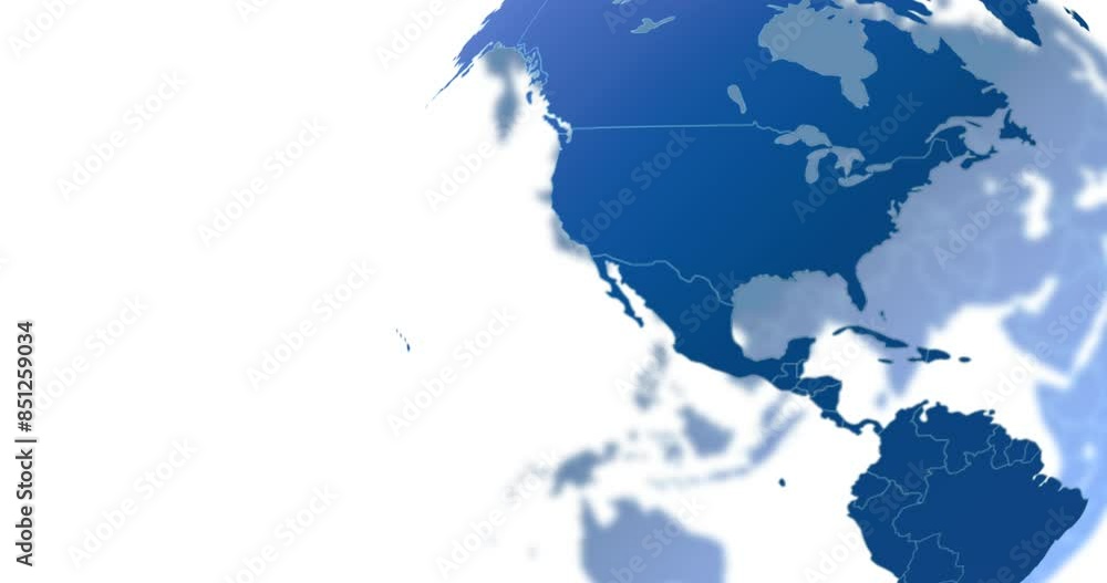 Aufkleber Planet, earth and isolated virtual map of world with global network, population connection and spin. Mockup, 3d space and satellite location for worldwide communication, travel and white background