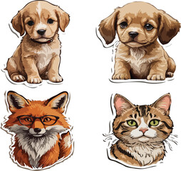 set of puppies & cats