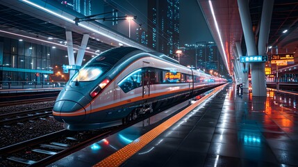 Fototapeta premium High-speed train station image