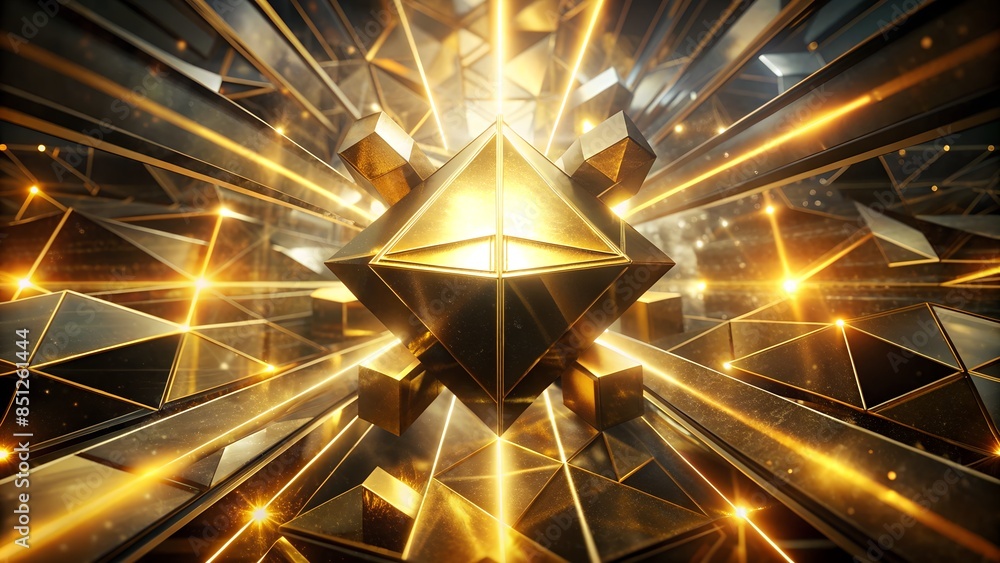 Poster geometric patterns enhanced by light rays