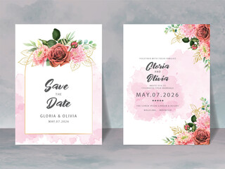 Fototapeta premium beautiful floral wedding invitation card
