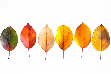 autumn leaves isolated on white background