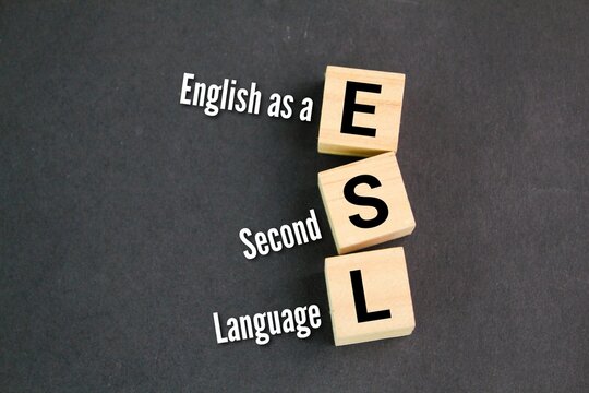 wooden block with the letters ESL or the word English as a Second Language