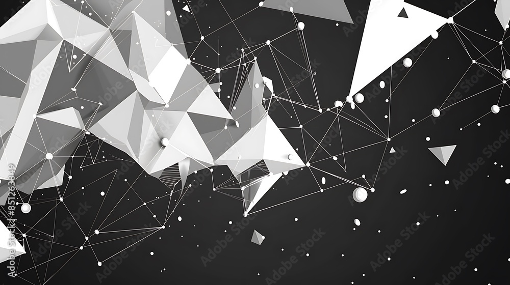 Aufkleber abstract geometric background. plexus mesh backdrop molecular
