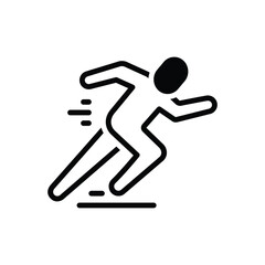 Black solid icon for run 