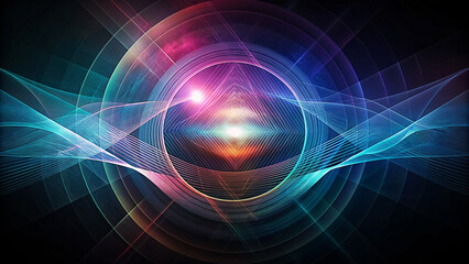 Abstract black background with colorful circle