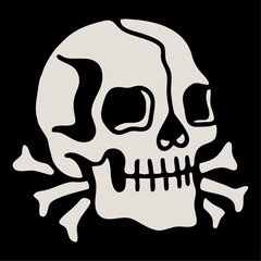 vector tracing artwork illustration skeleton skull symbol of pirates. Can be used as Logo, Brands, Mascots, tshirt, sticker,patch and Tattoo design.
