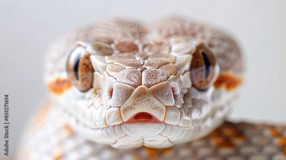 Poster a close-up portrait captures the intense gaze of a curious snake, its eyes fixated directly on the c