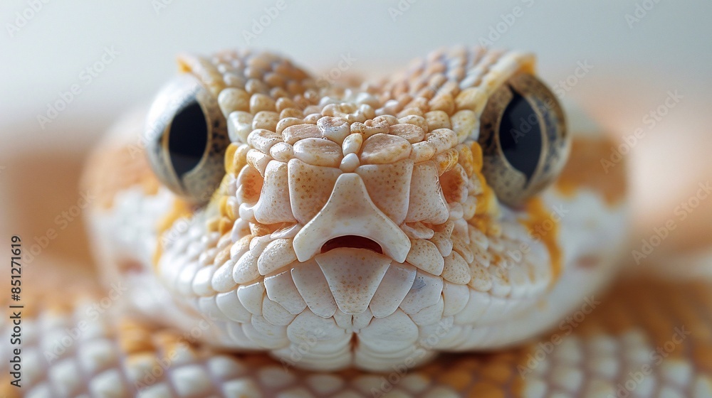 Poster a close-up portrait captures the intense gaze of a curious snake, its eyes fixated directly on the c