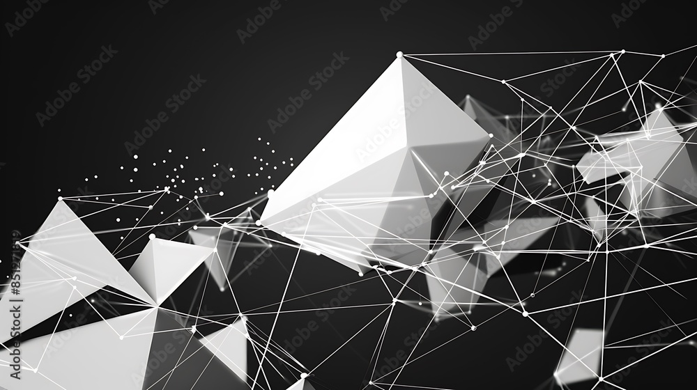 Aufkleber abstract geometric background. plexus mesh backdrop molecular