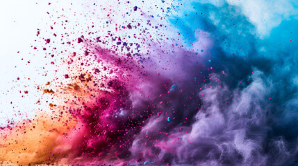 Fototapeta premium Colorful powder being thrown into the air, creating a vibrant explosion of hues.