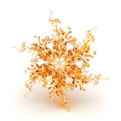 Fiery Snowflake:A Captivating 3D Rendered Depiction of Blazing Winter Energy