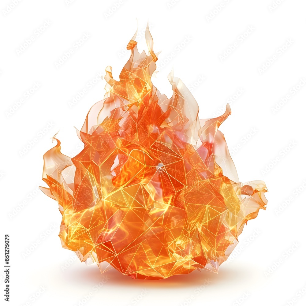 Poster geometric fiery flaming pattern on isolated white background