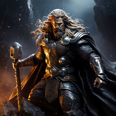 Asgard Thor Statue아스가르드 토르 조각상 Generative AI