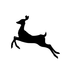 deer vector illustration silhouette black side view