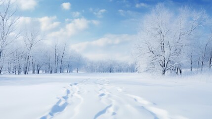 snow covered trees