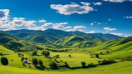 landscape with mountains and clouds