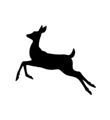 deer vector illustration silhouette black side view
