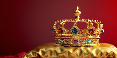 Regal golden emperor crown of a king on white background