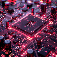 Obraz premium Central Computer Processors CPU concept. Modern circuit board. Futuristic technology background. Motherboard digital chip