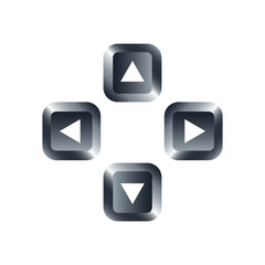 QWERTY button on laptop. Vector Keyboard left, right, up and down arrows with a simple design that can be edited.