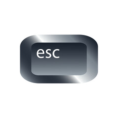 QWERTY button on laptop. Vector. Escape (esc) function keyboard with a simple editable design.