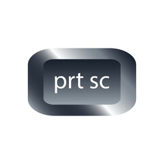 QWERTY button on laptop. Vector. print screen (prt sc)
 function keyboard with a simple editable design.