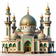 Obraz premium Muslim mosque ( dome )in white background