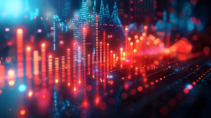 Obraz premium Real-time stock trading screen graphic