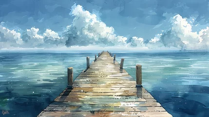 Quaint wooden docks stretching out over calm waters