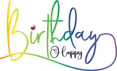 Gradient Color, Happy Brithday golden luxury text effect design