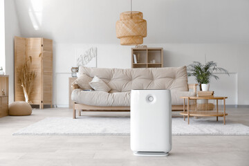 Modern humidifier in beautiful living room