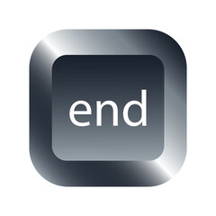 QWERTY button on laptop. Vector. End function keyboard with simple editable design.