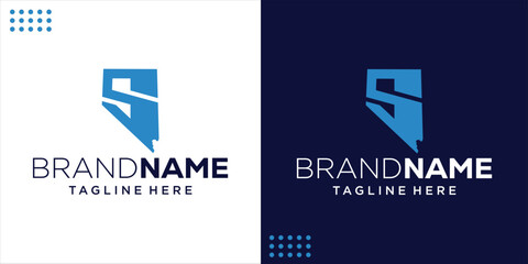 letter S shape map of Nevada, design inspiration, illustration, vector