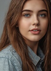 Obraz premium Portrait of young beautiful girl. Fashion photo.