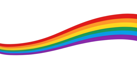 LGBT Pride Flag Rainbow Ribbon Illustration. Wavy Rainbow Ribbon with LGBT Pride Flag Colors.