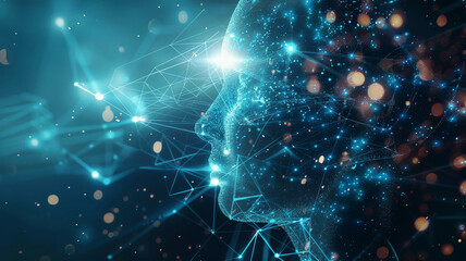 Artificial intelligence learning, business and modern technology integration, digital network and internet concept, high-tech, detailed and futuristic