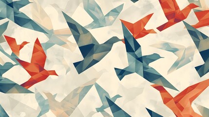 Abstract Origami Birds in Flight