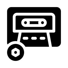 cassette glyph icon