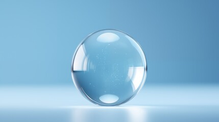 Transparent Glass Sphere with a Blue Background