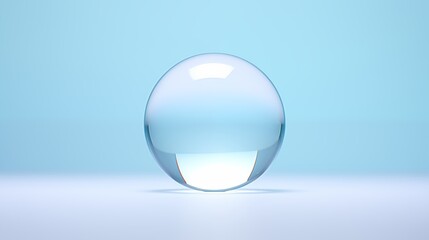 Elegant Transparent Sphere with Soft Reflection in Minimalist Setting