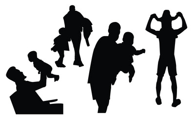 Father Vector And silhouette Collection. 
