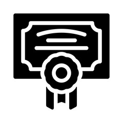 certificate glyph icon